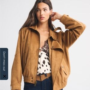 Abercrombie & Fitch Vegan Suede Bomber Jacket